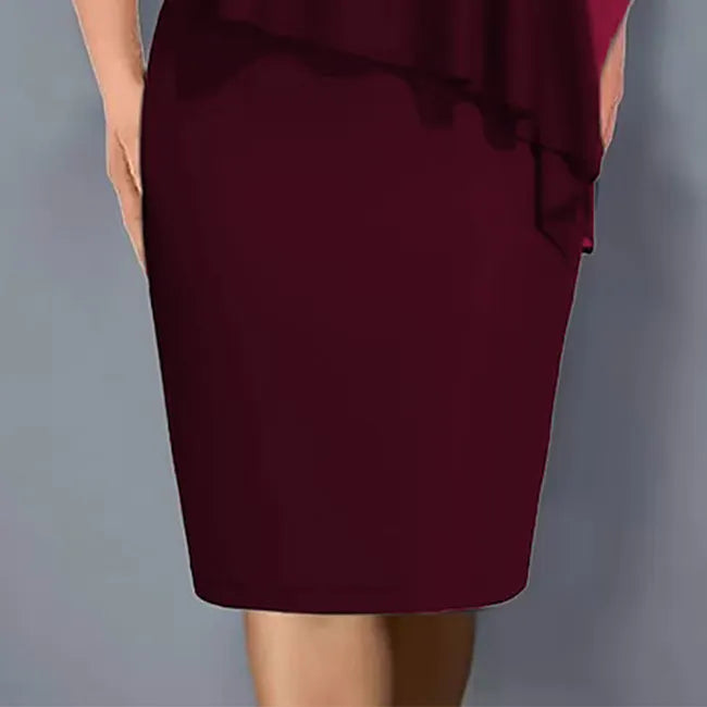 Amelie - Chiffon Dress with V-Neck, Adorned with Rhinestones