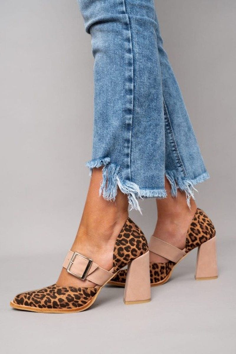 Barbara | Block Heel Leopard Print