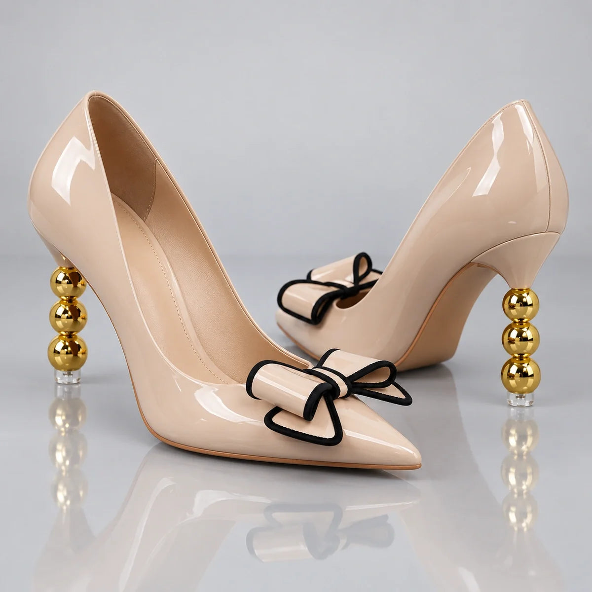 Zelie | Gold Heel Pumps