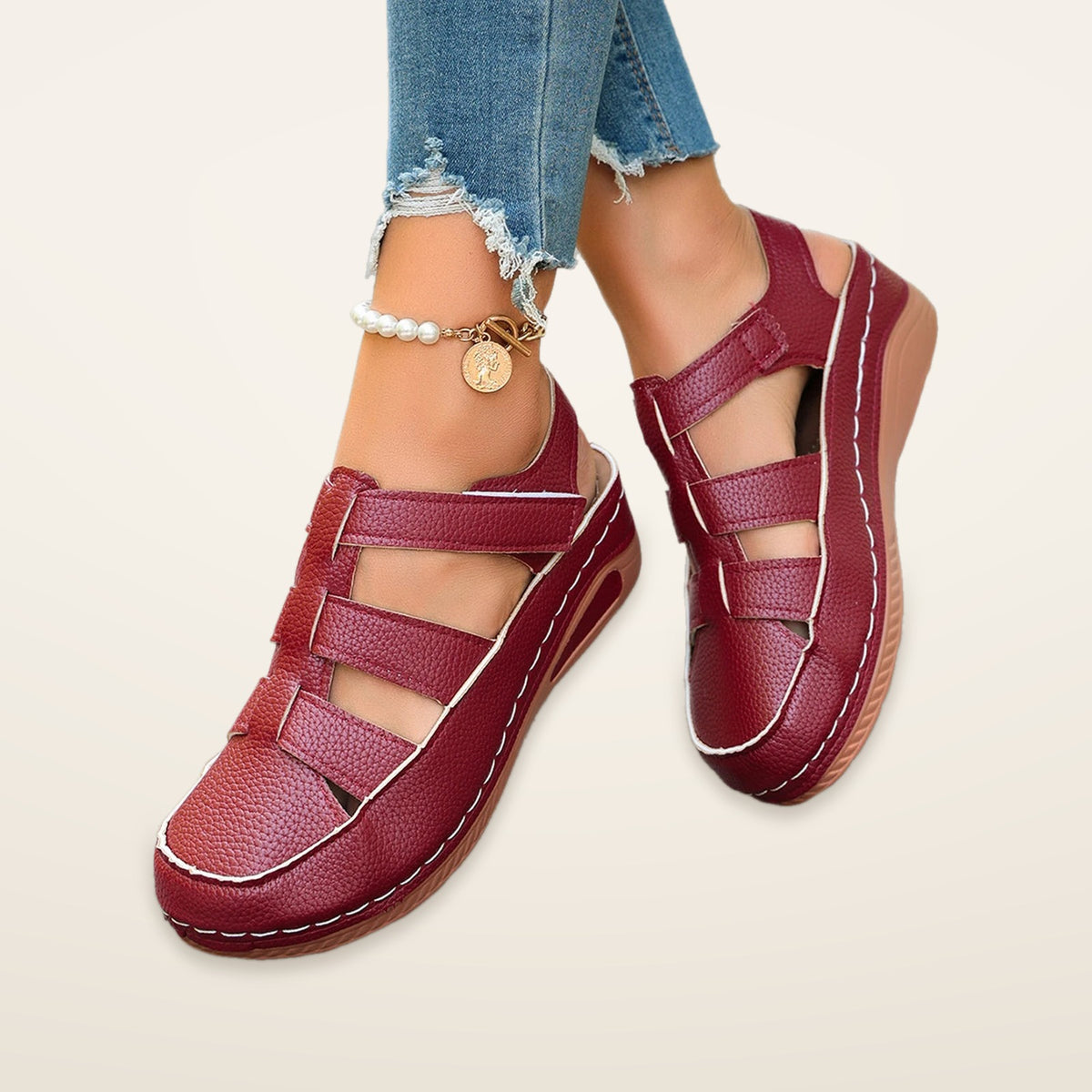 Glenys Women's Orthopaedic Closed-Toe Wedge Sandals