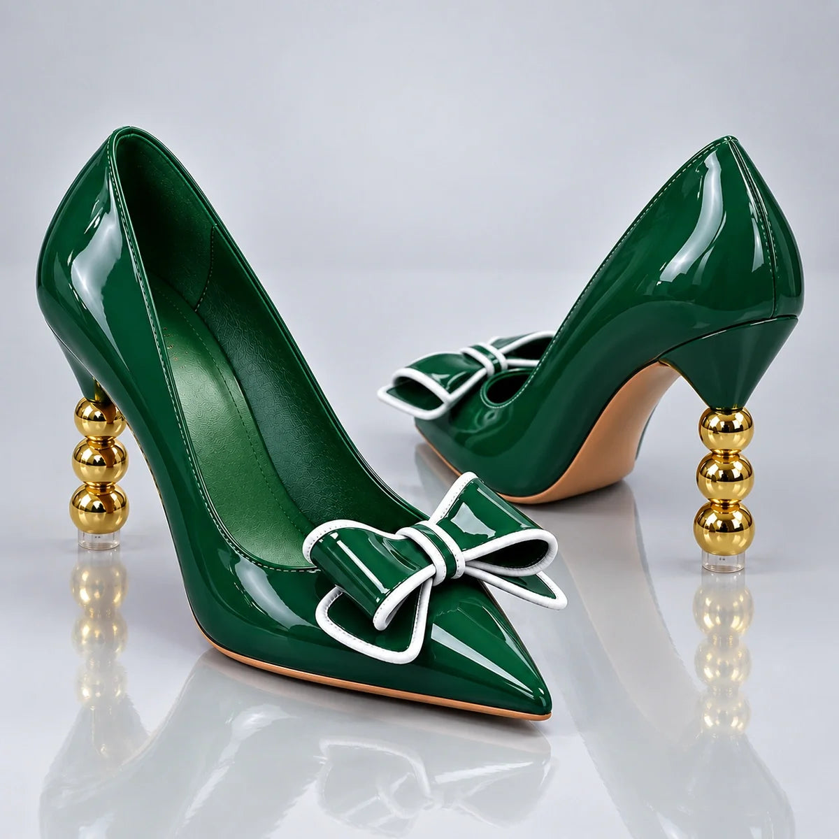 Zelie | Gold Heel Pumps