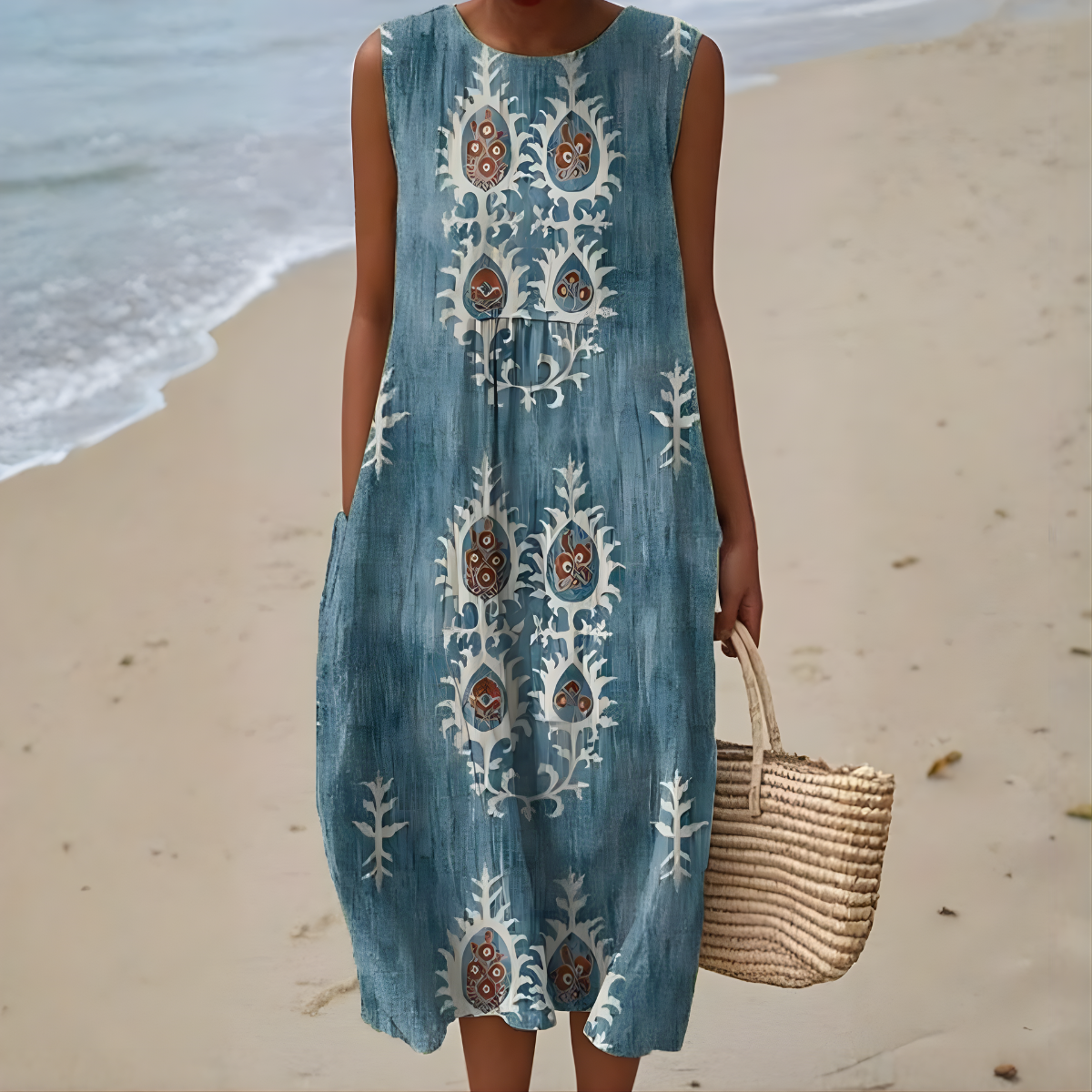 Haley™ | Sleeveless Boho Midi Dress