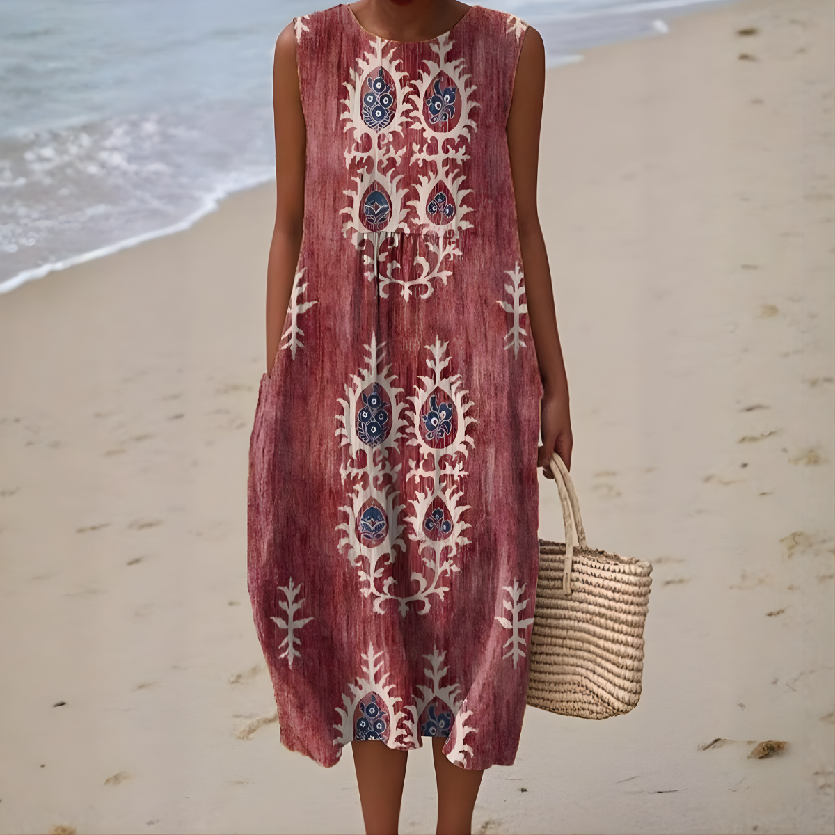 Haley™ | Sleeveless Boho Midi Dress
