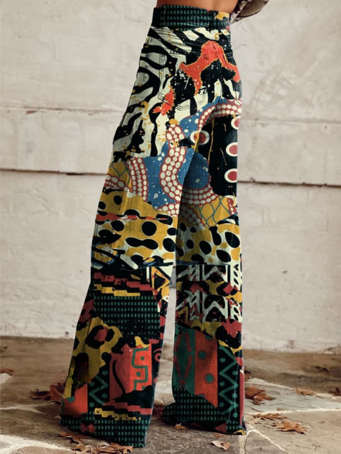 Rosine – Women's Artistic Print Wide-Leg Trousers