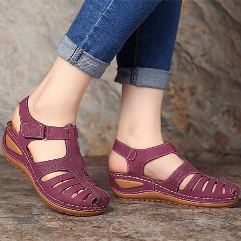 Sharon – Orthopaedic Closed-Toe Cut-Out Wedge Sandals