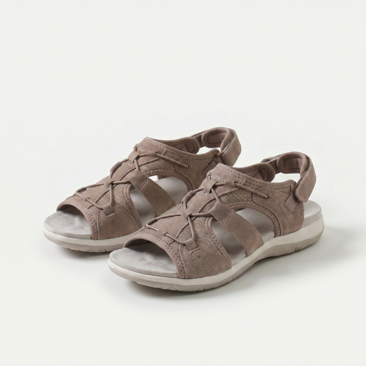 Carys – Taupe Orthopaedic Bungee Lace Sport Sandals