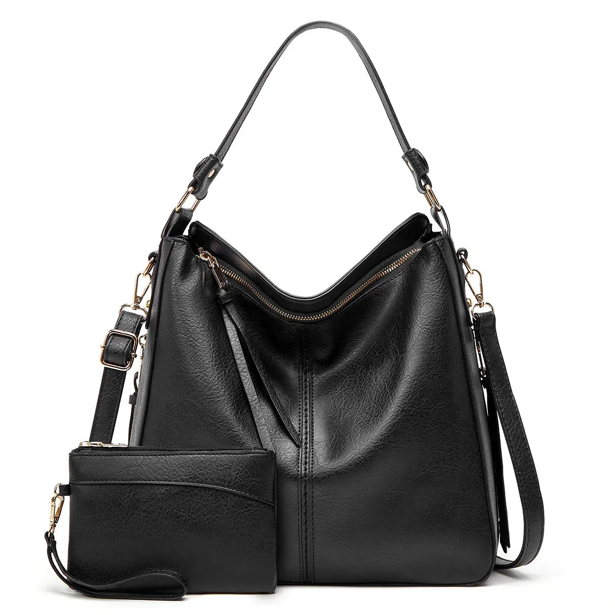Luxury Soft-Touch Hobo Anti-Theft Handbag + FREE Pouch Wallet