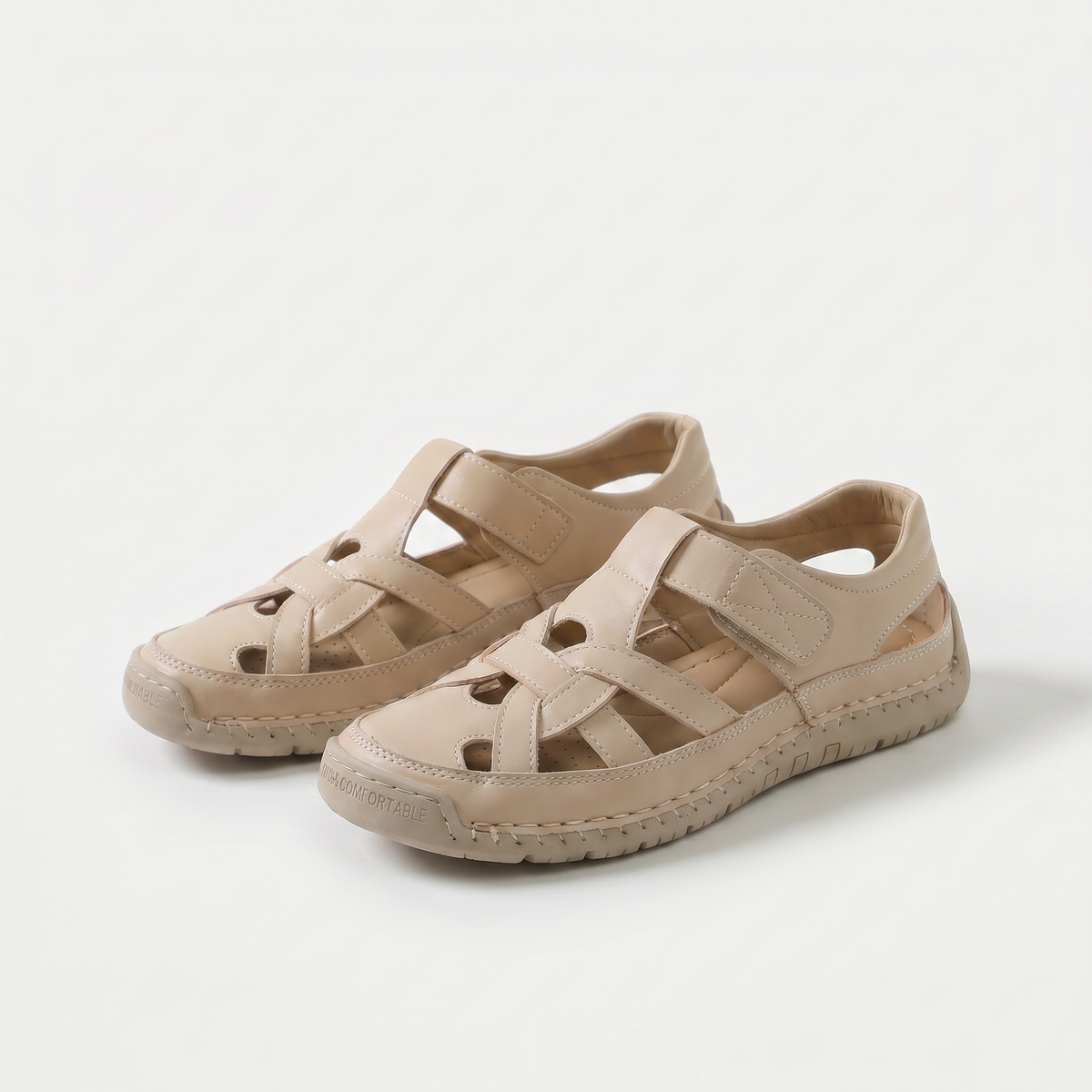 Marilyn – Sand Orthopaedic Cut-Out Summer Sandals