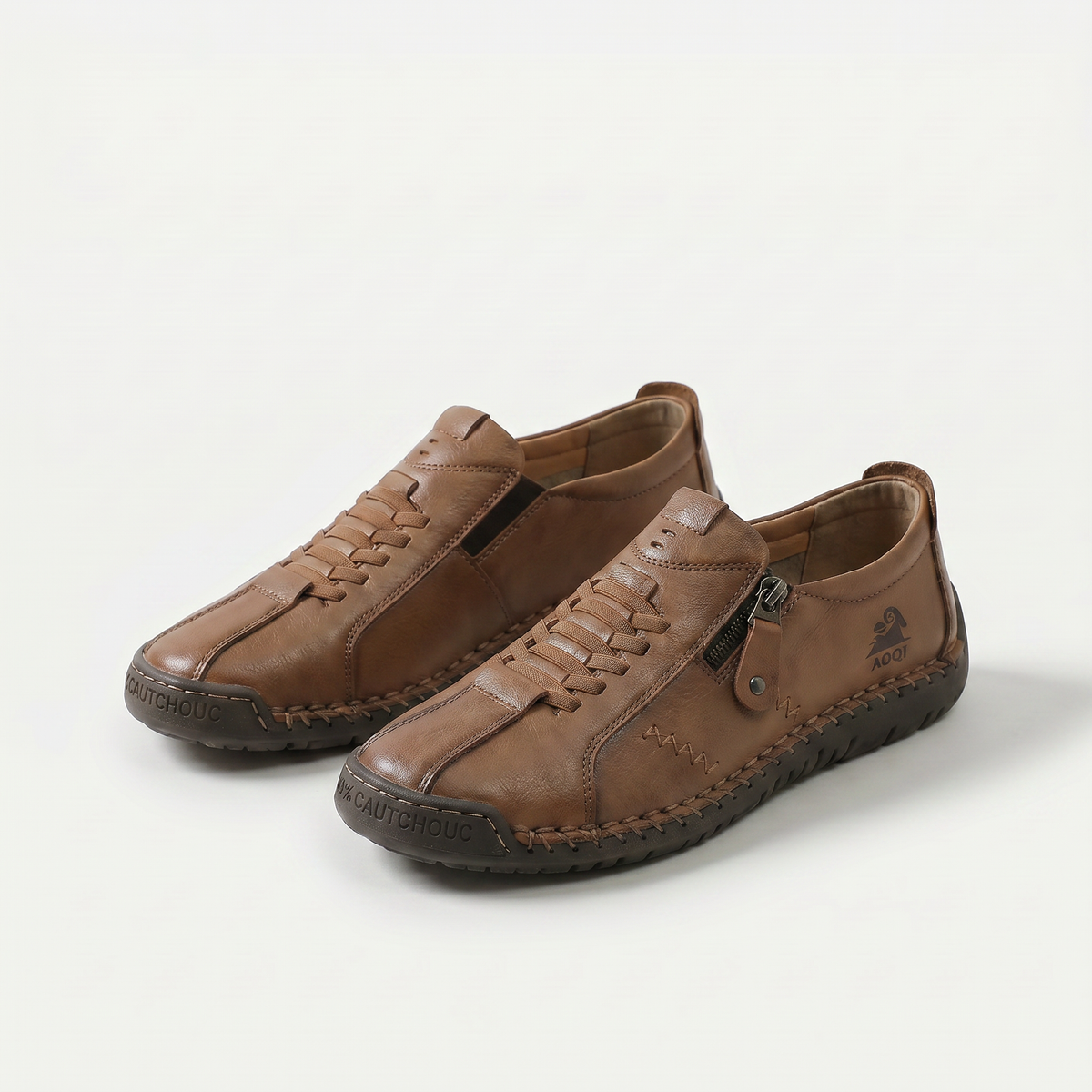 Raelene – Brown Orthopaedic Vintage Side-Zip Casual Shoes