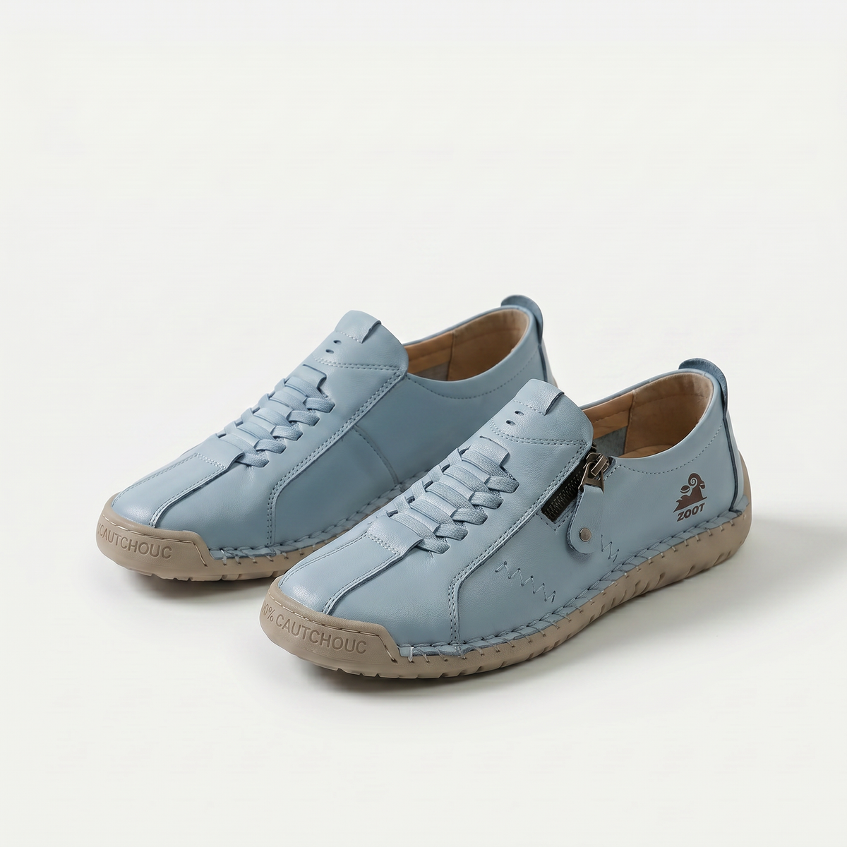 Raelene – Light Blue Orthopaedic Vintage Side-Zip Casual Shoes