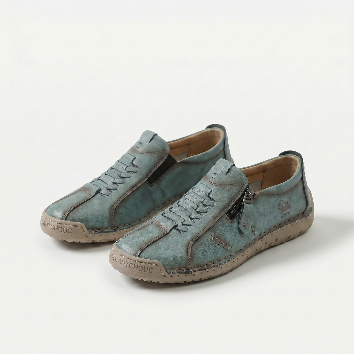 Raelene – Sage Green Orthopaedic Vintage Side-Zip Casual Shoes