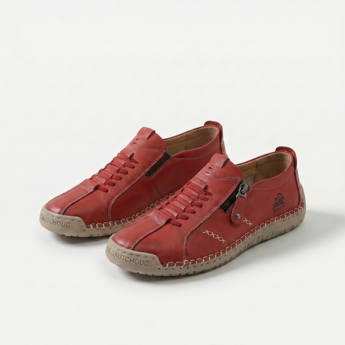 Raelene – Red Orthopaedic Vintage Side-Zip Casual Shoes