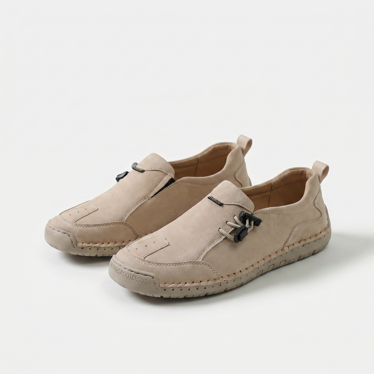 Polly – Sand Orthopaedic Toggle-Lace Slip-On Shoes