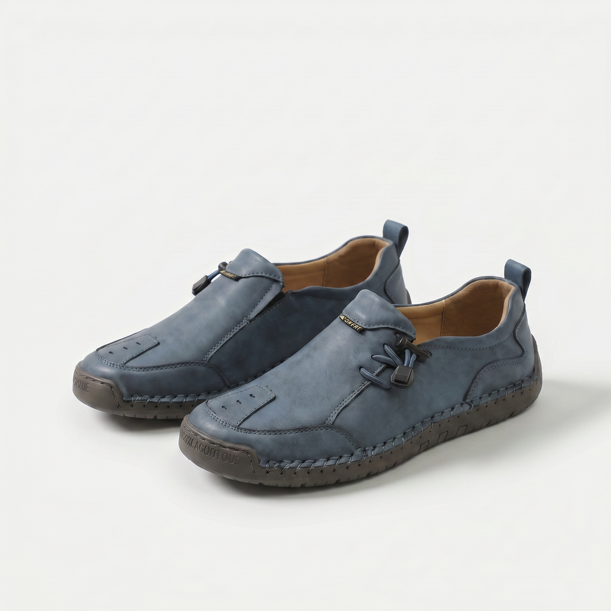 Polly – Slate Blue Orthopaedic Toggle-Lace Slip-On Shoes