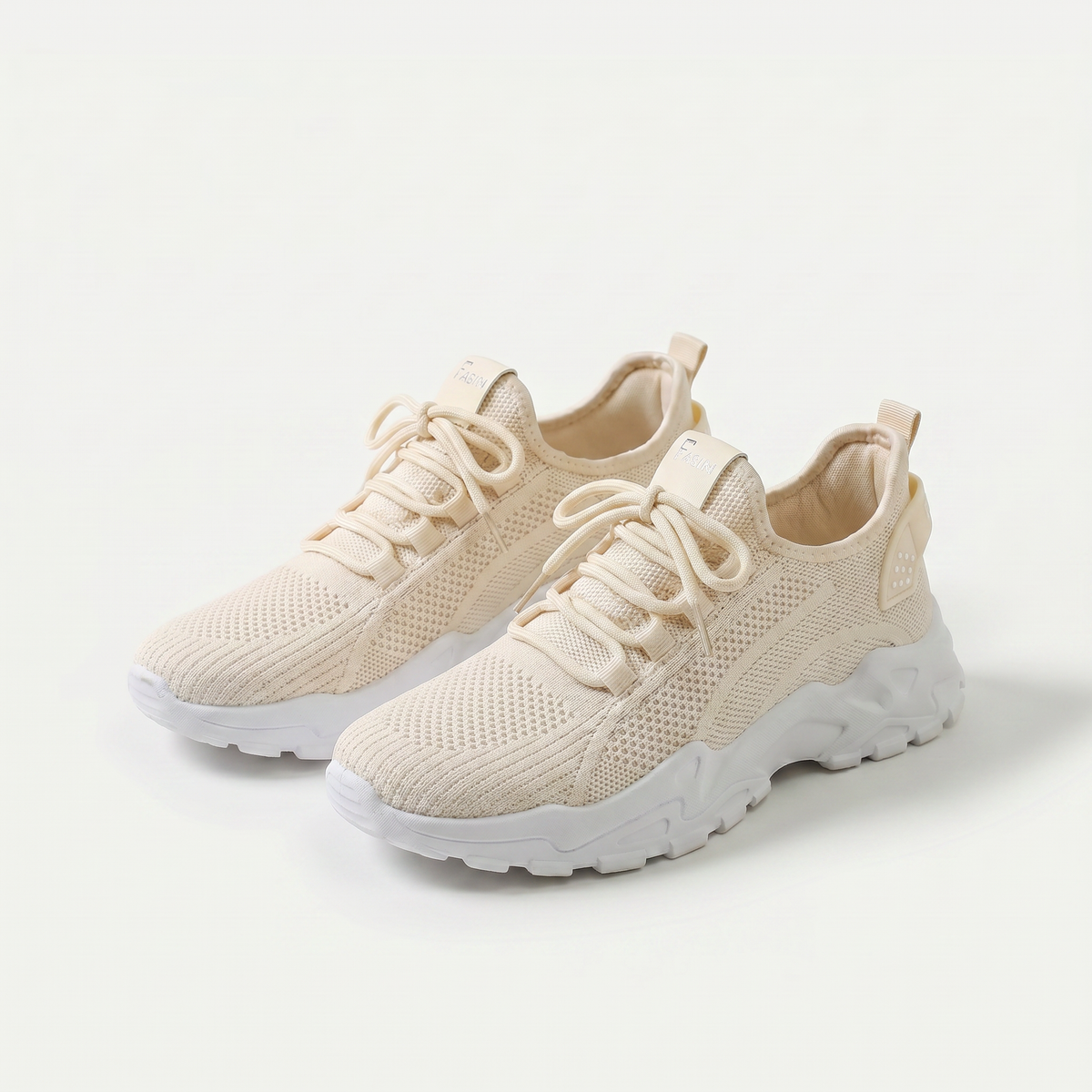 Noelene – Beige Orthopaedic Knit Platform Sneakers
