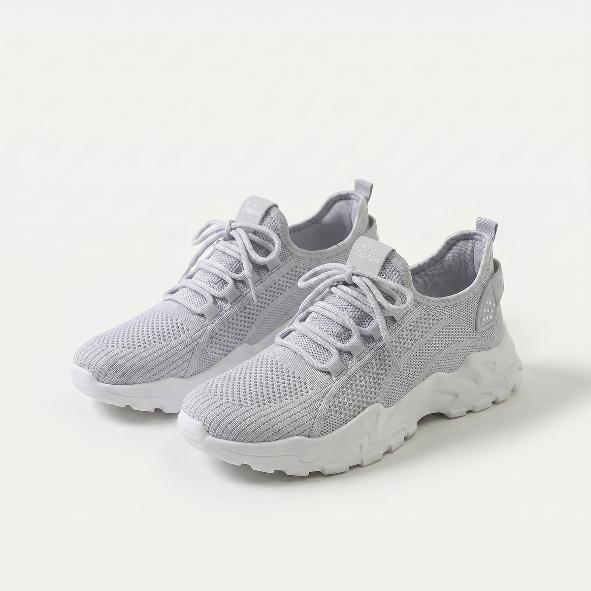 Noelene – Grey Orthopaedic Knit Platform Sneakers