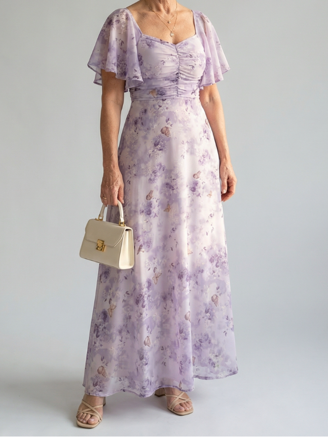 Vaelis | Flutter Sleeve Maxi Dress