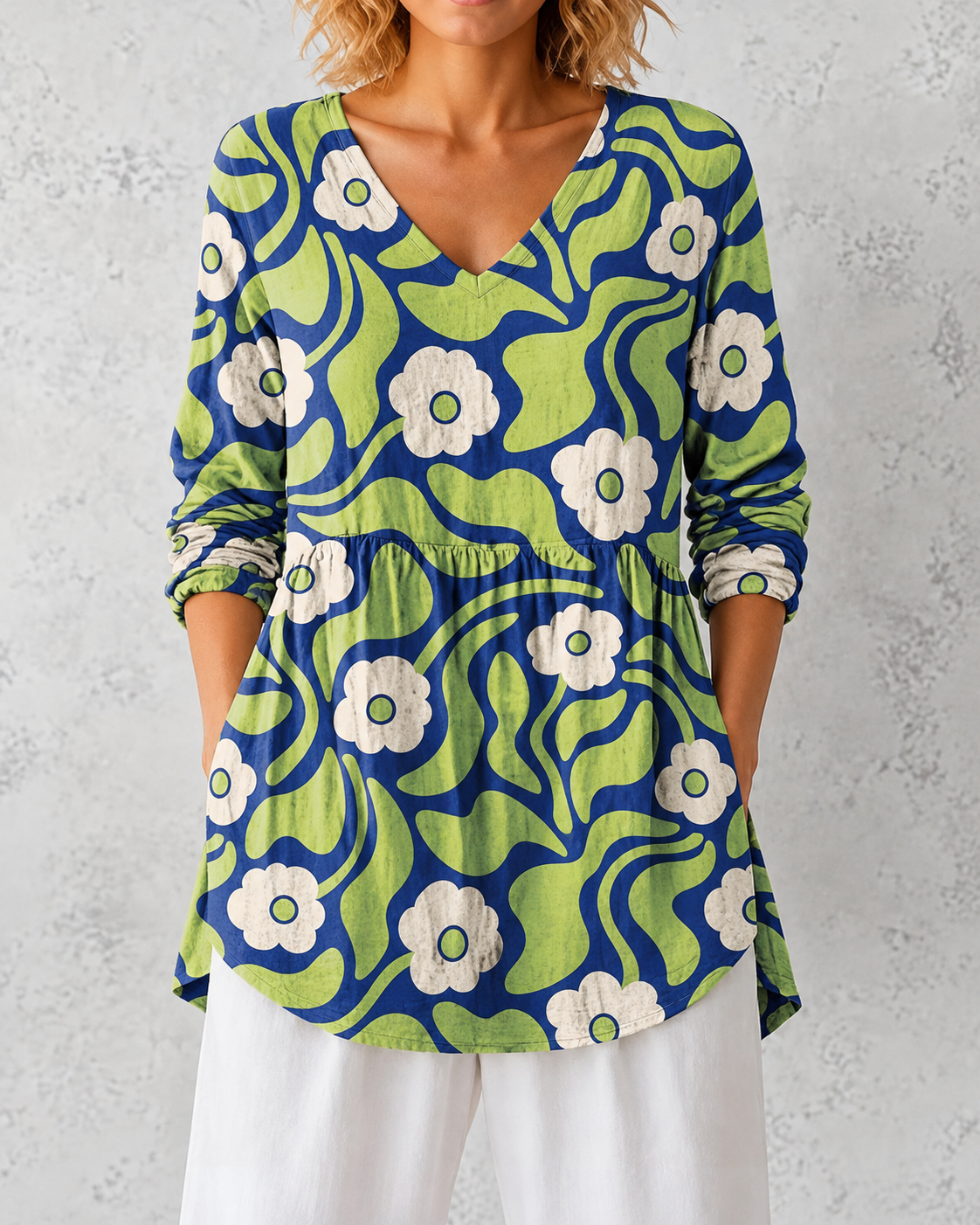 Elodie | Long Blouse with V-Neck