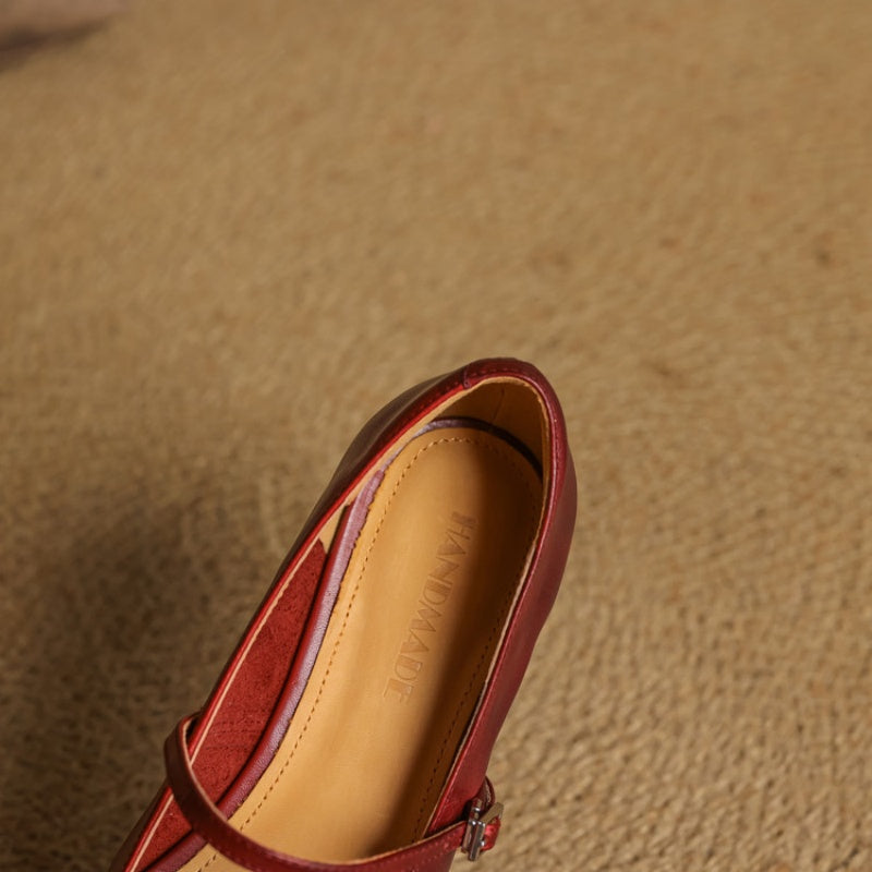 Cleo Woven Square-Toe Mary Jane Flats