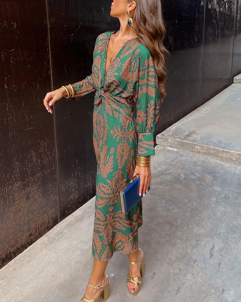 Isadora™ | Tummy Flattering Printed Midi Dress