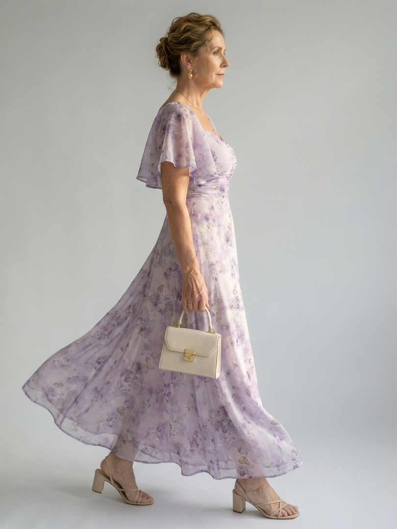 Vaelis | Flutter Sleeve Maxi Dress
