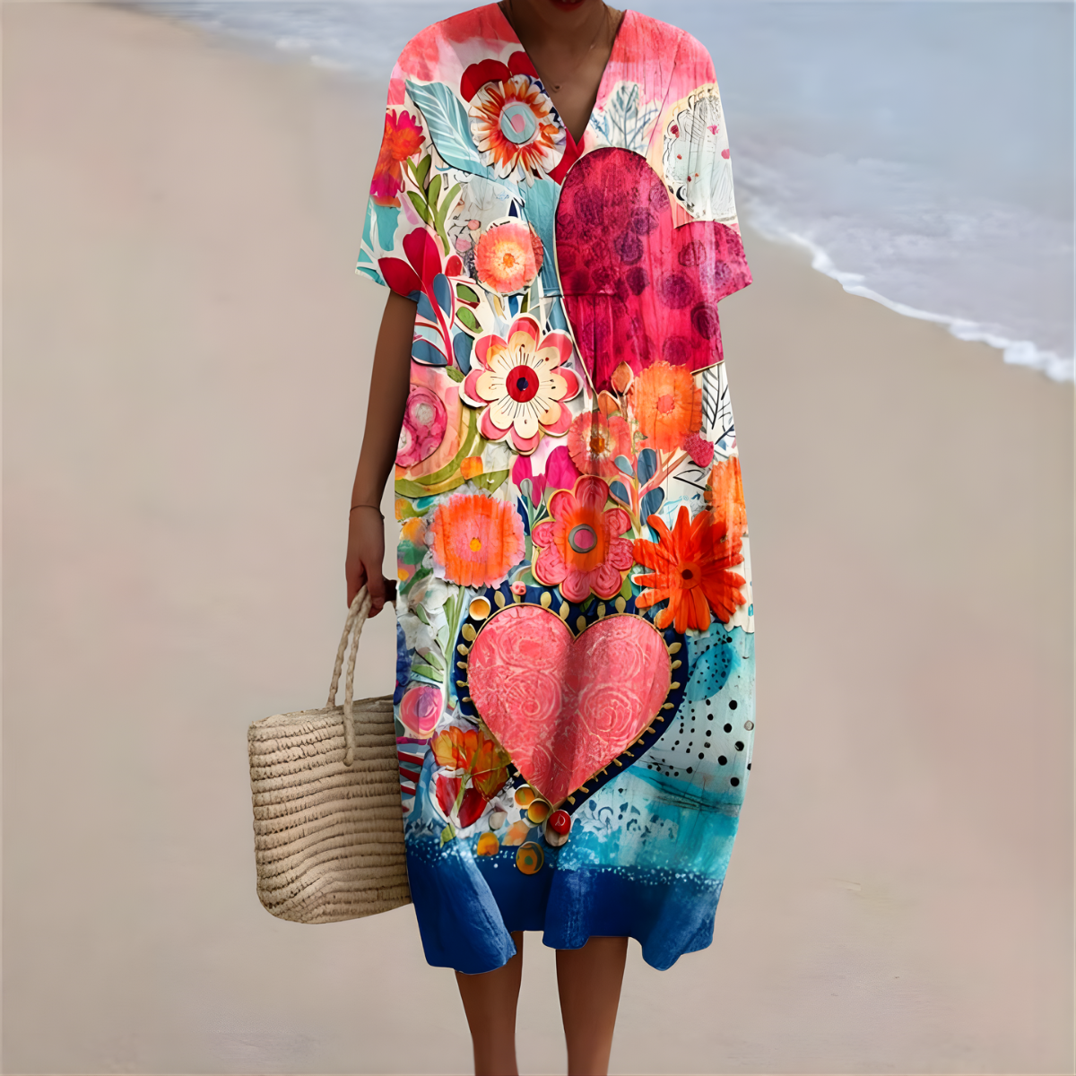 Madilynn™ | Coastal Heart & Floral Art Dress