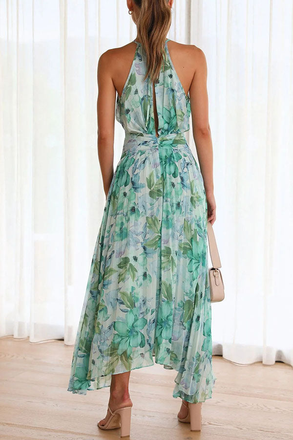 Penelope | Elegant pleated floral midi dress