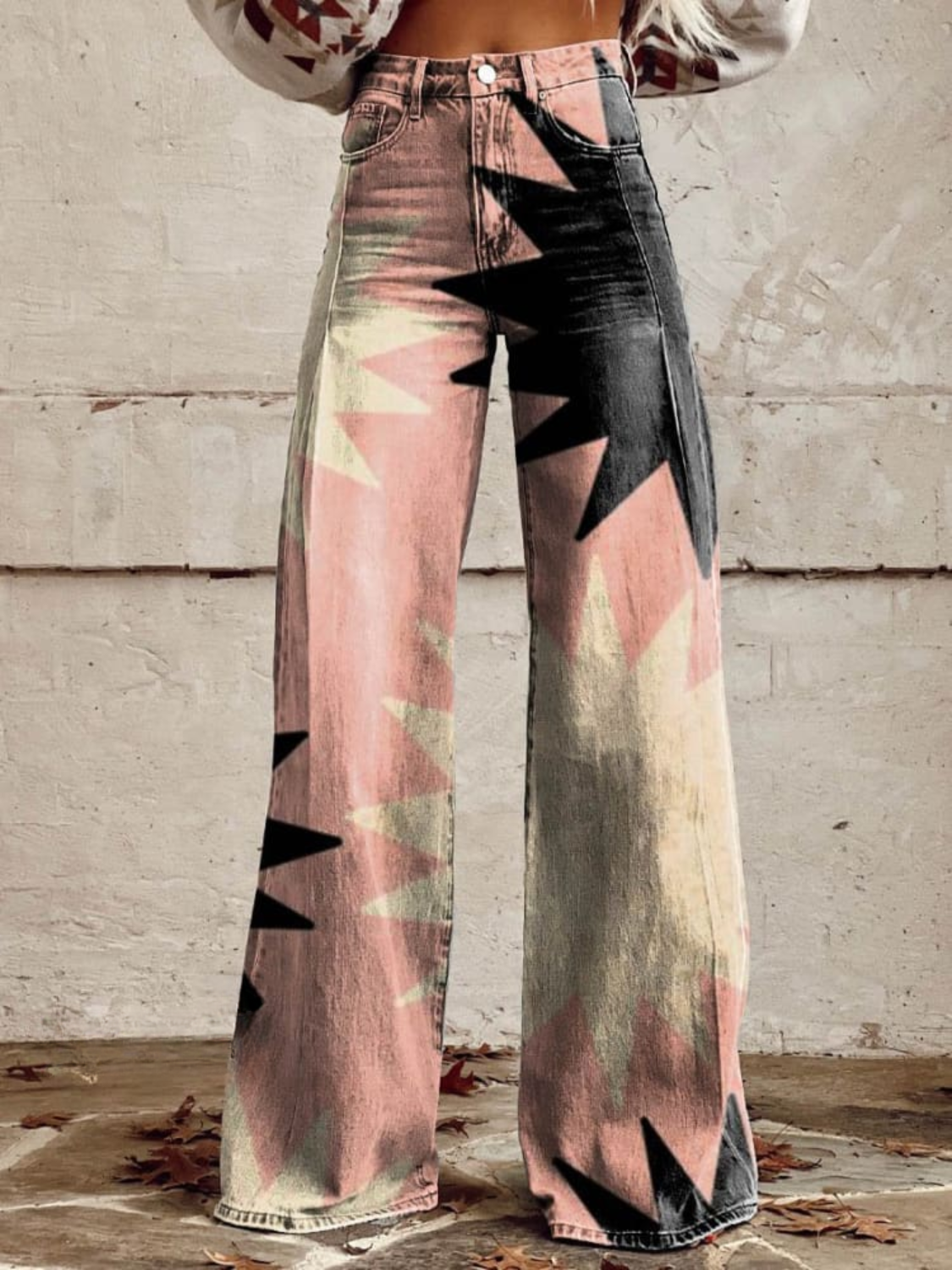 Tamsin – Women's Starburst Print Wide-Leg Trousers