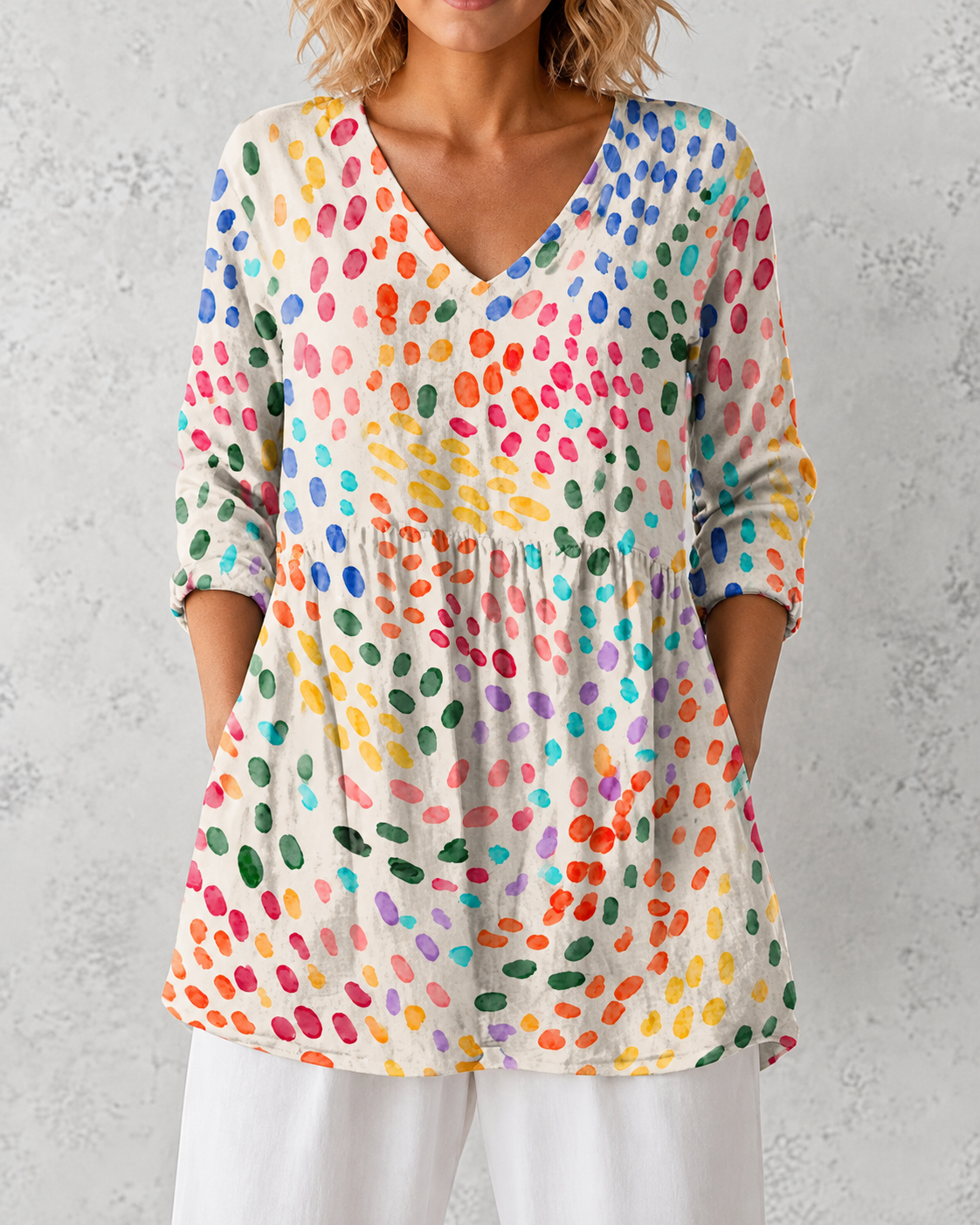 Pauline | Long Blouse with V-Neck