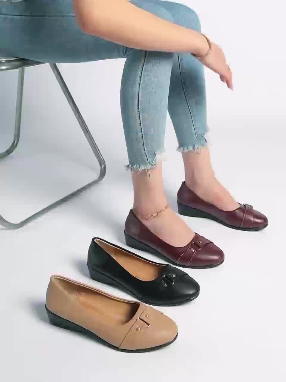Avis Buckle Detail Wedge Loafers