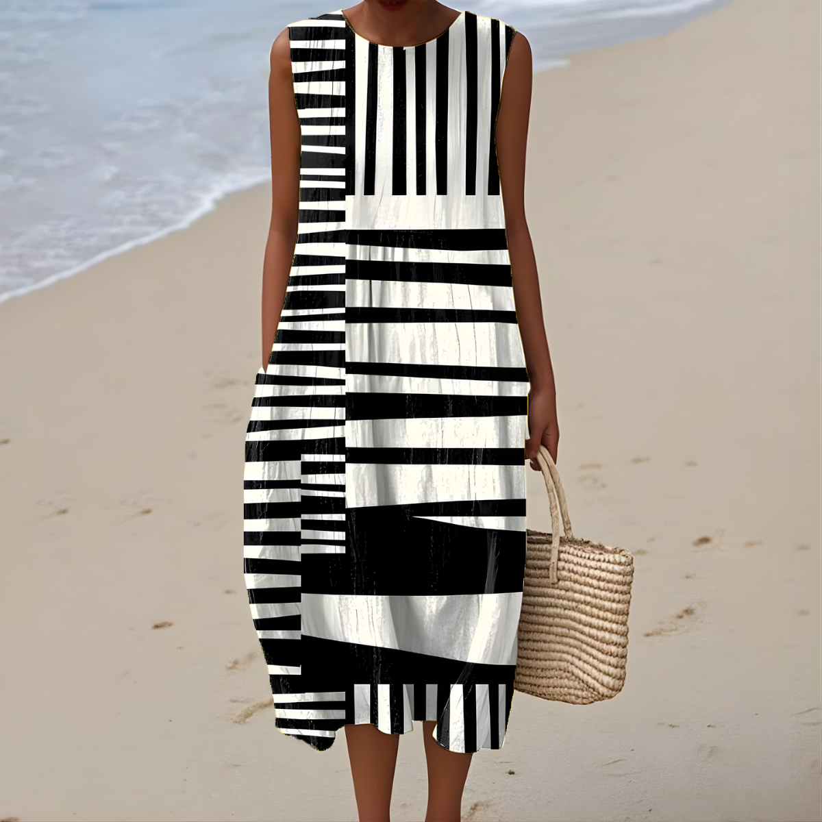 Jaliyah™ | Abstract Striped Summer Dress