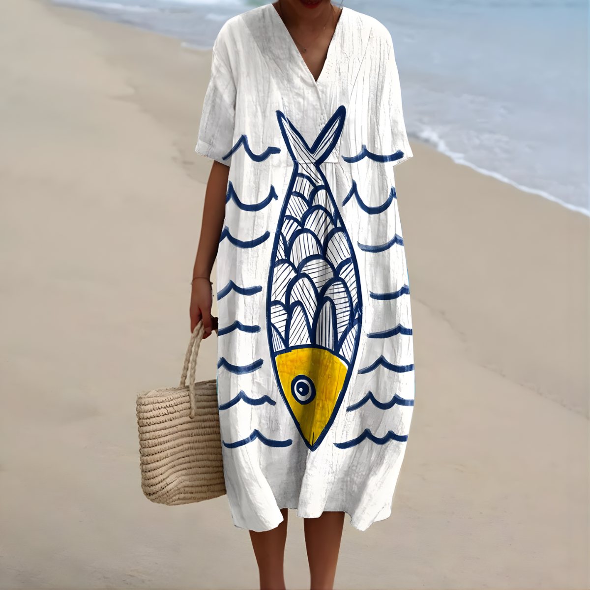 Baylor™ | Fish-Print Summer Dress