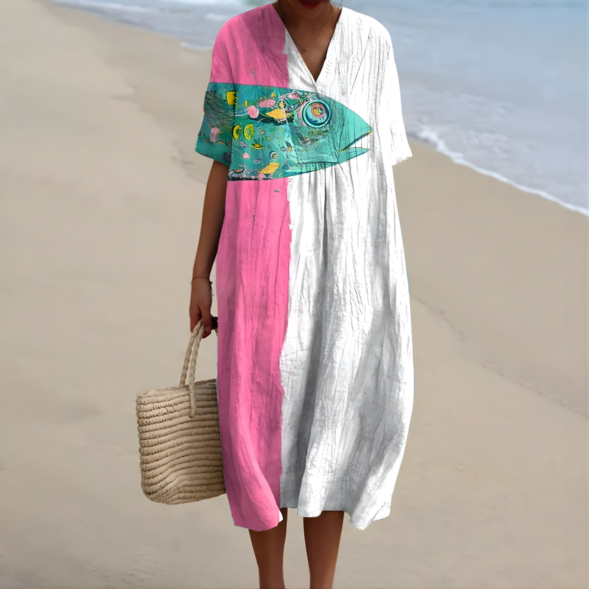 Baylor™ | Fish-Print Summer Dress