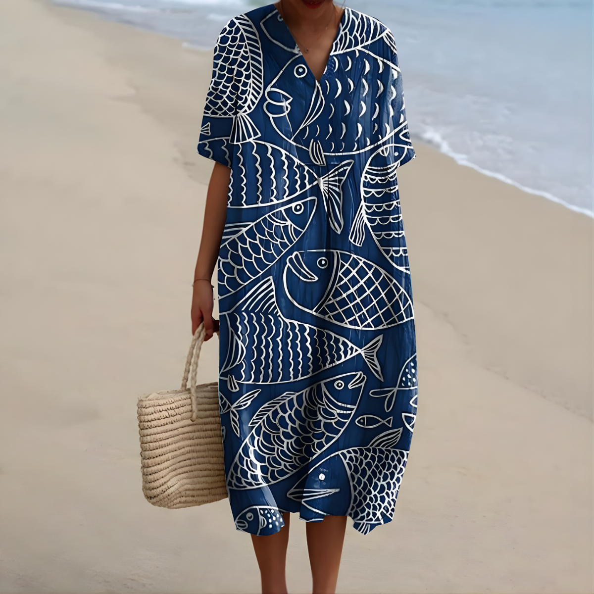 Baylor™ | Fish-Print Summer Dress