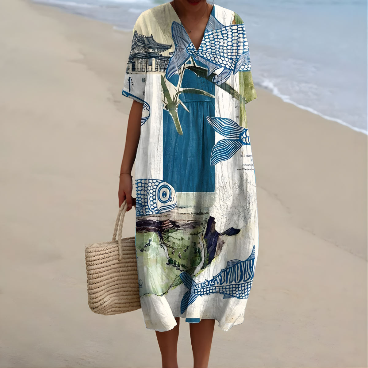 Baylor™ | Fish-Print Summer Dress