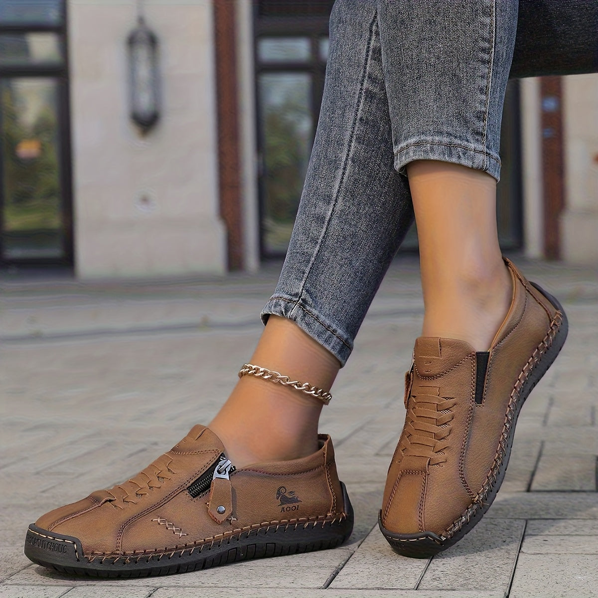 Raelene – Orthopaedic Vintage Side-Zip Casual Shoes