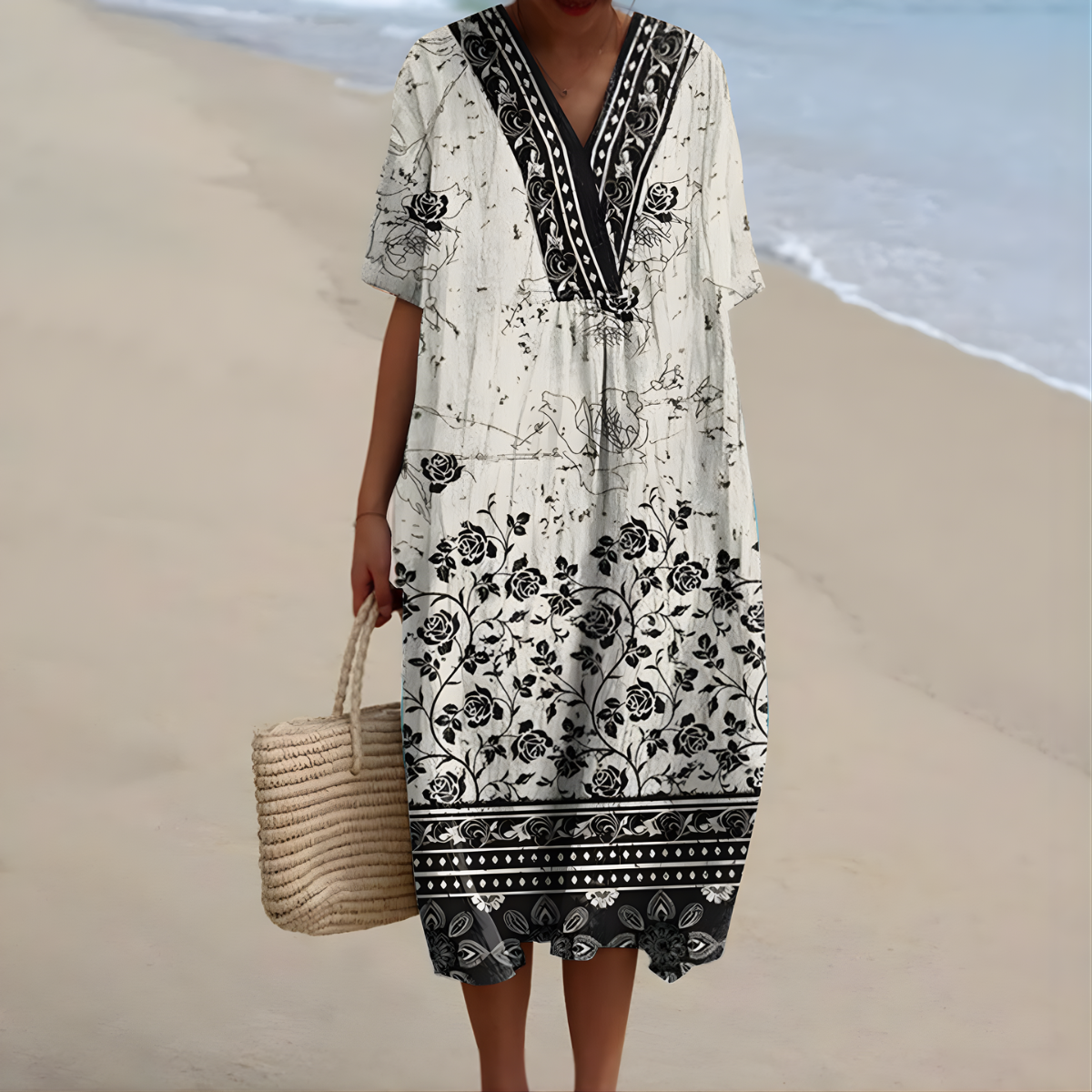 Theodora™ | Floral V-Neck Summer Dress