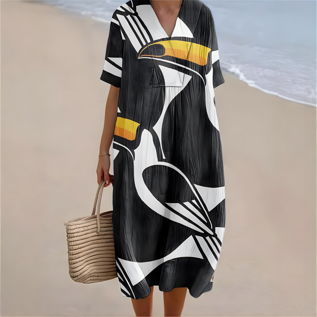 Malaya™ | Artistic Toucan Summer Dress