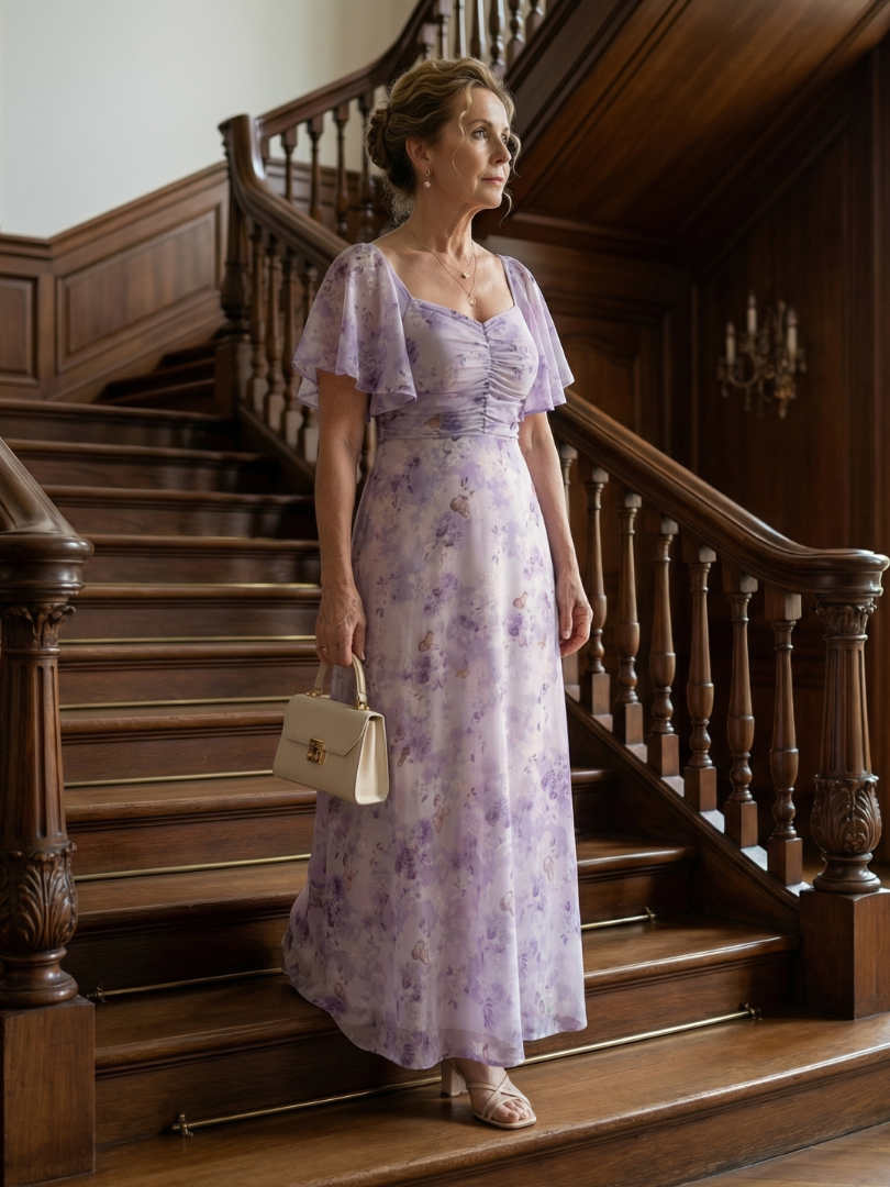 Vaelis | Flutter Sleeve Maxi Dress