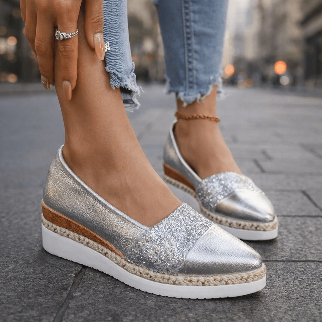 Amelia™ | Luxe Glitter Wedge Sneakers