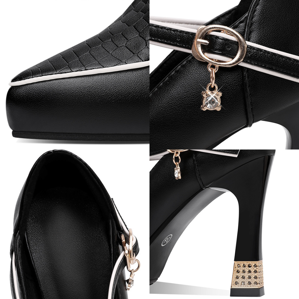 Hermione women's jewelled t-bar court shoes