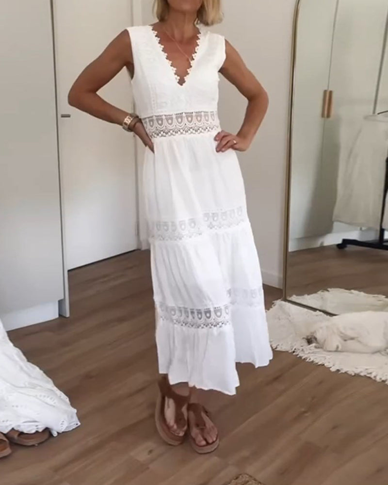 Phiona™ | Elegant Lace Dress with V-Neck
