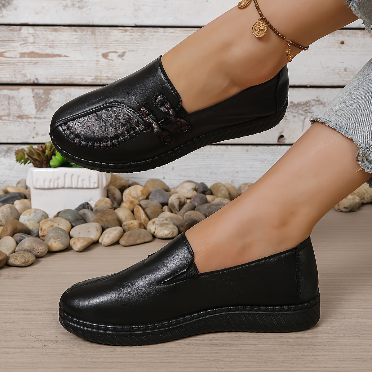 Rhoda Floral Detail Comfort Loafers