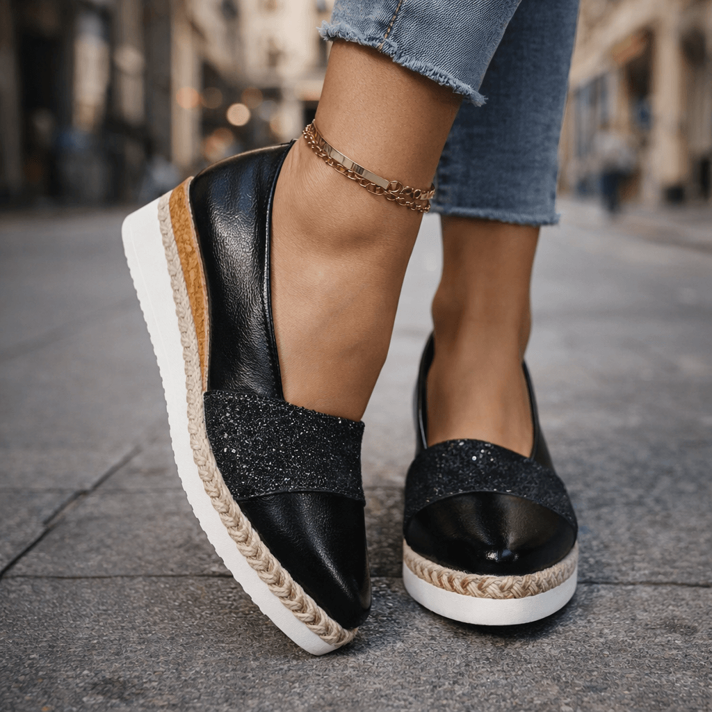Amelia™ | Luxe Glitter Wedge Sneakers