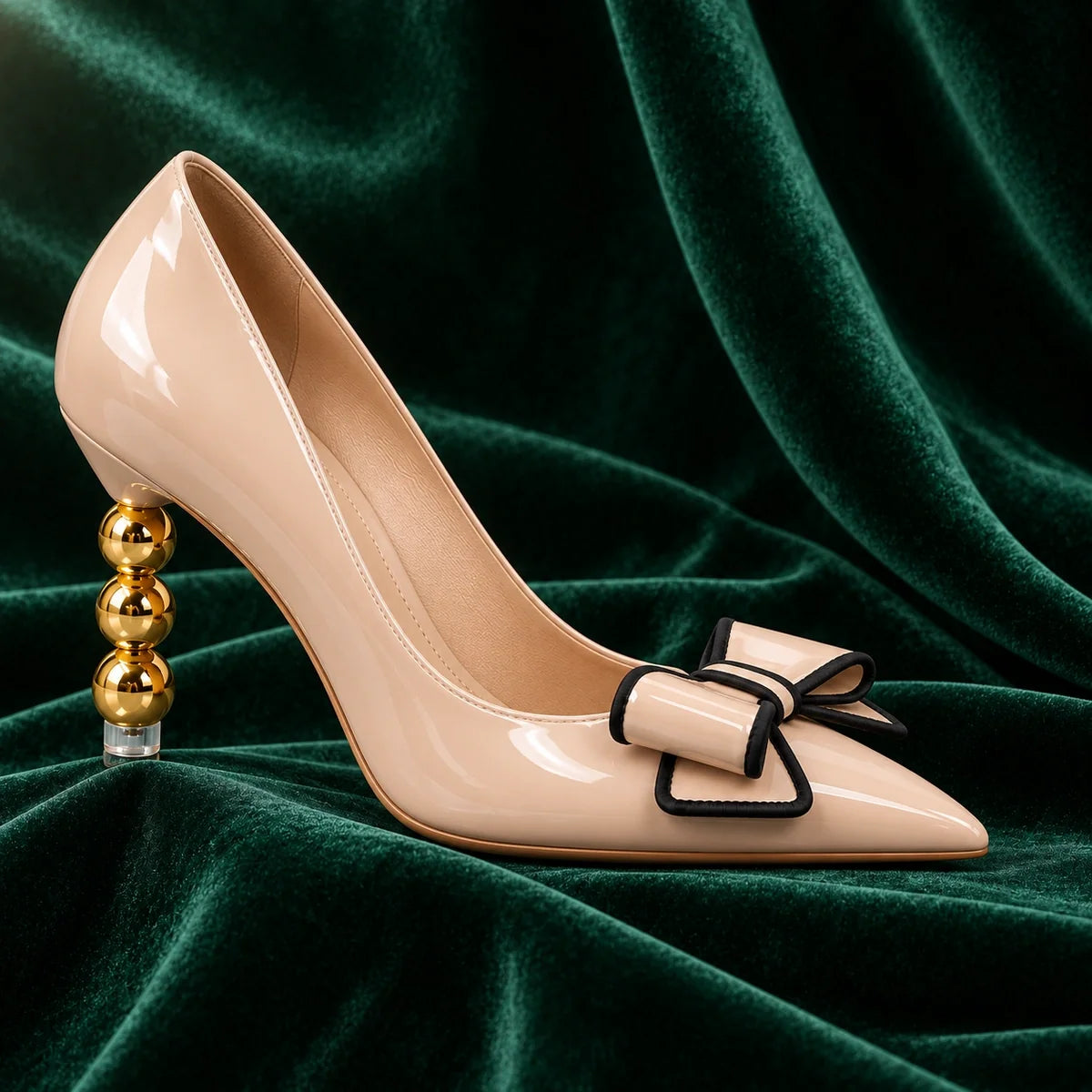Zelie | Gold Heel Pumps