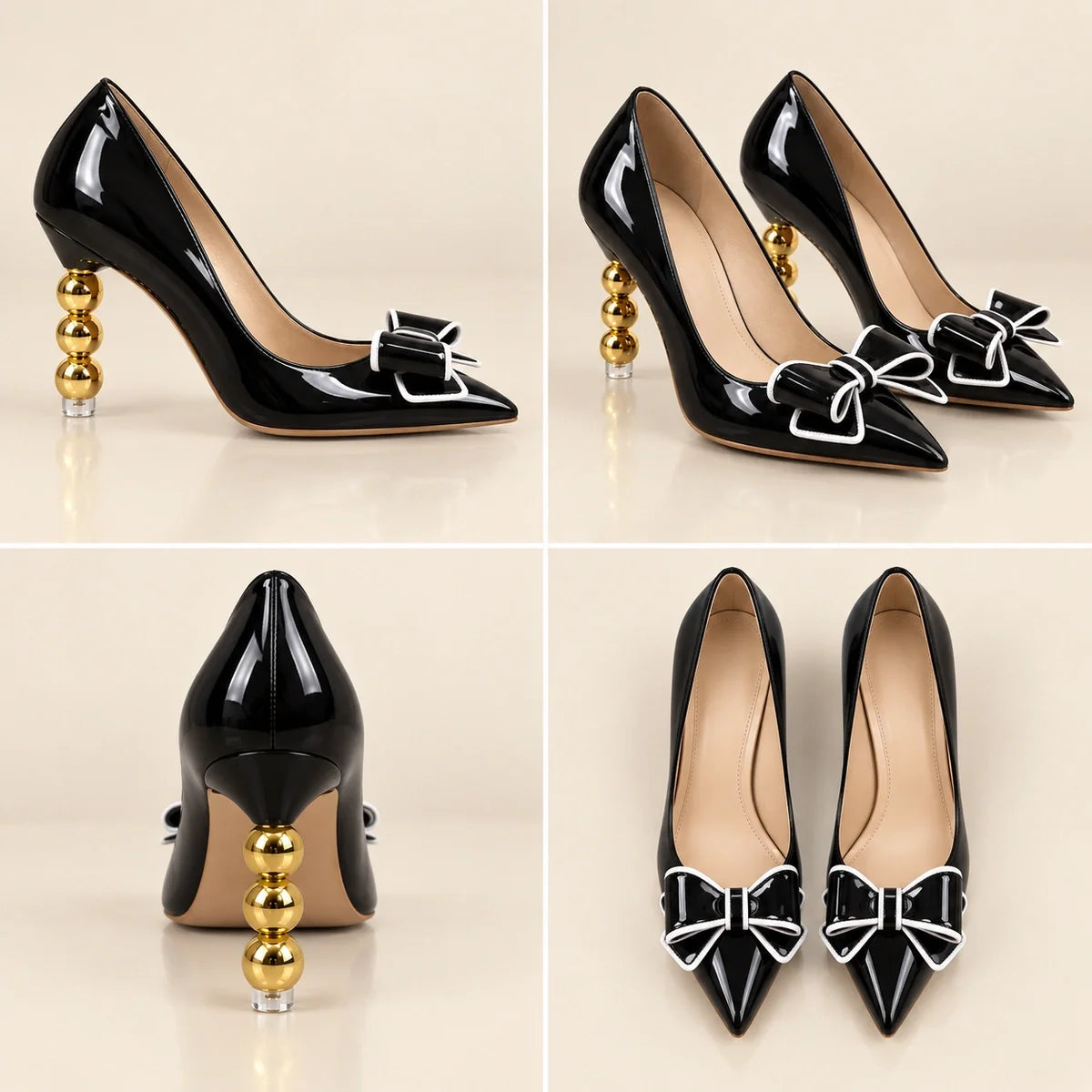 Zelie | Gold Heel Pumps