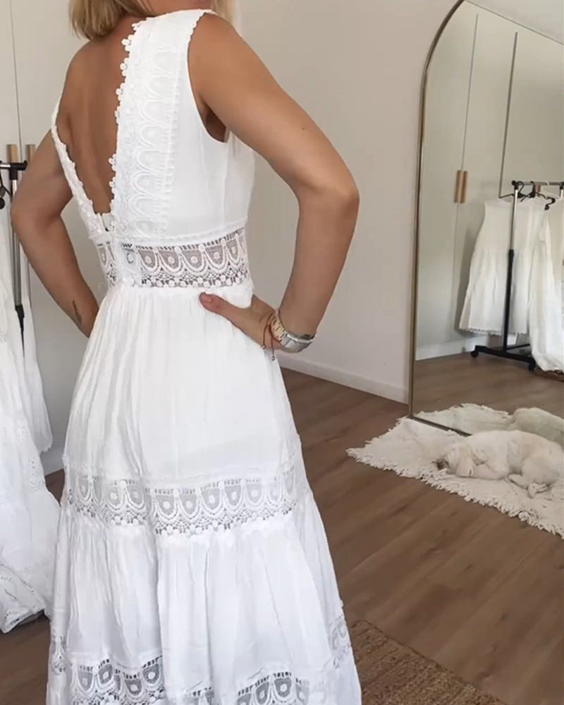 Phiona™ | Elegant Lace Dress with V-Neck