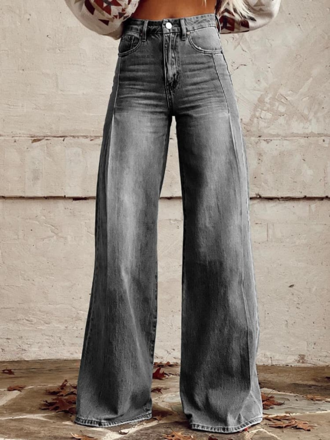 Valentine – Women's Denim-Look Wide-Leg Trousers