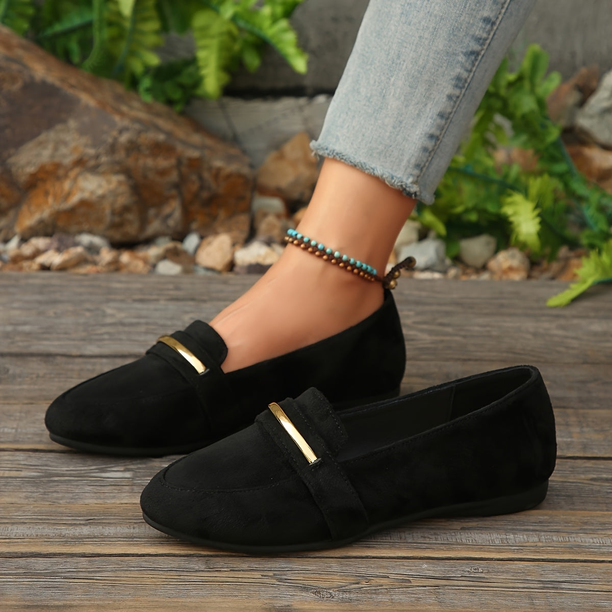 Ginny Pointed Suede-Look Loafers