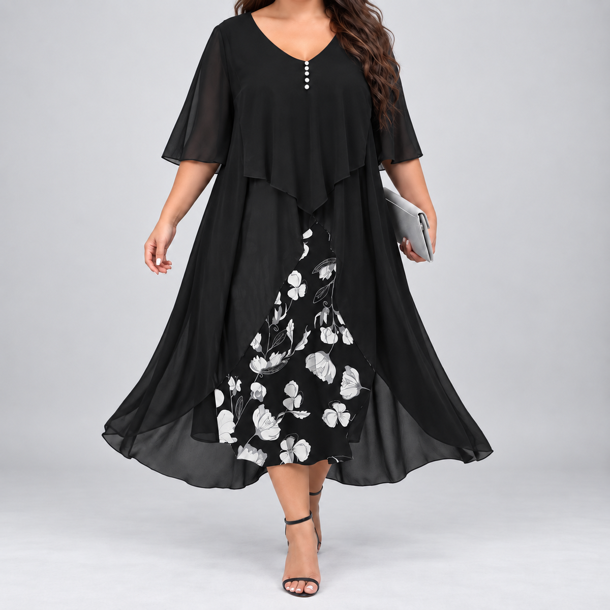 Camilla | Asymmetrical Two-Piece Look Dress